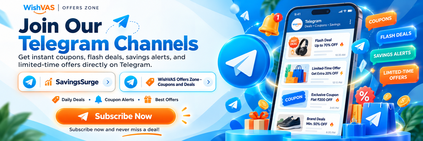 Telegram channels for deals and coupons